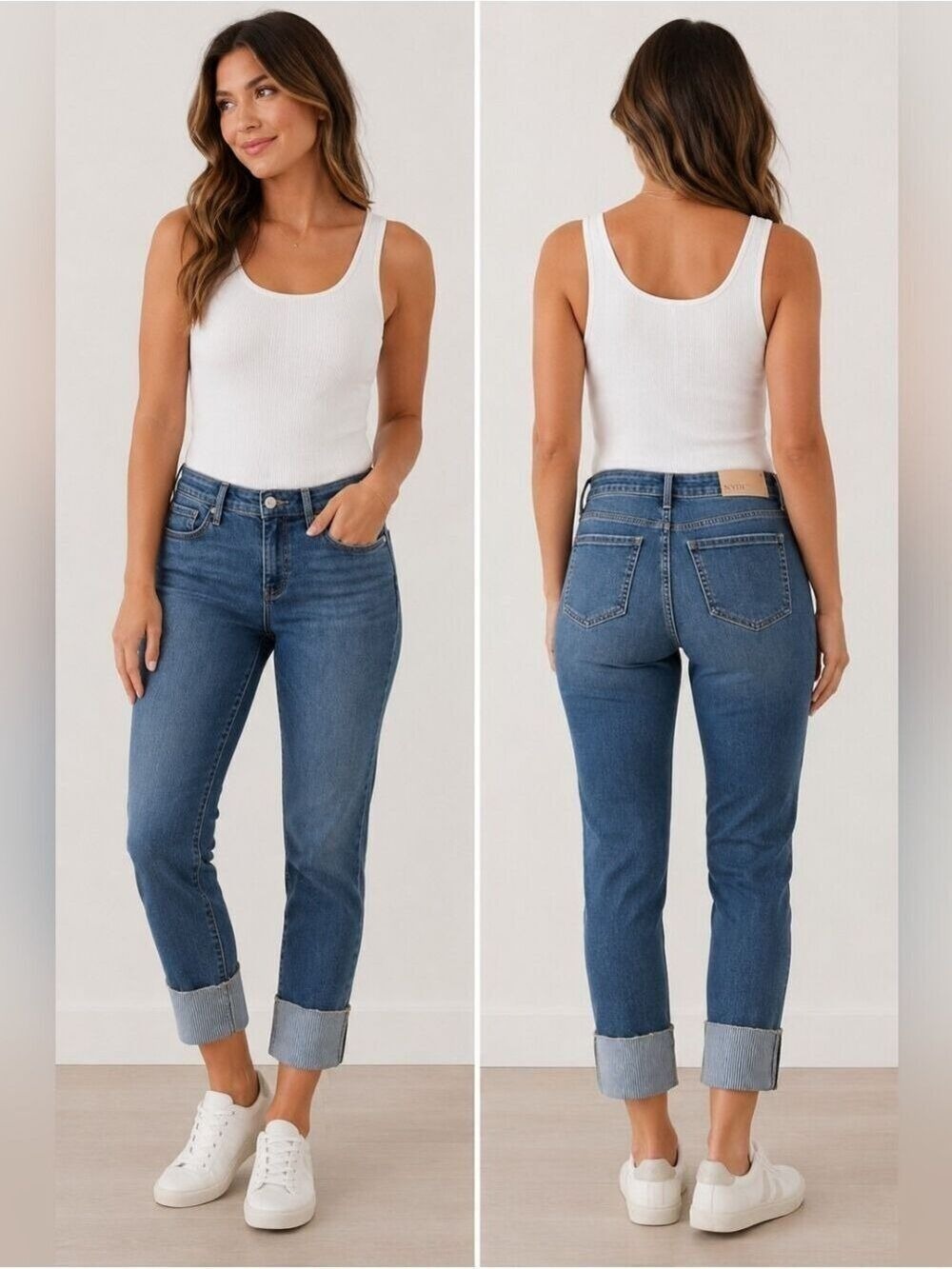 NYDJ Slim Ankle Jeans Coastal Cuff Quiet Luxury Denim NWT Sz 8 - Picture 6 of 12